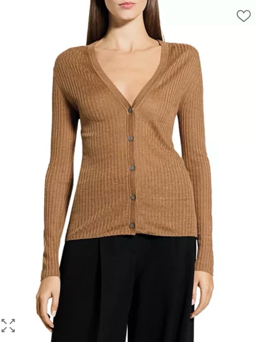 Linen Blend Ribbed Cardigan